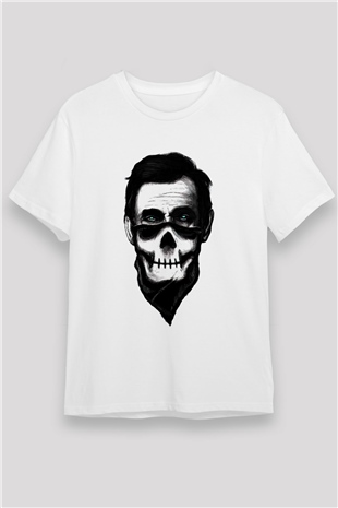 Abraham Lincoln Beyaz Unisex Tişört T-Shirt - TişörtFabrikası
