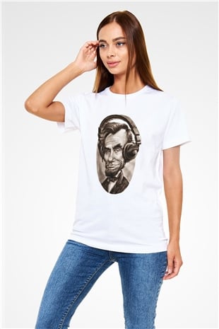 Abraham Lincoln White Unisex  T-Shirt - Tees - Shirts