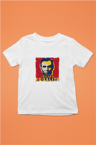 Abraham Lincoln Unisex Baskılı Beyaz Çocuk Tişört