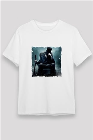 Abraham Lincoln Unisex Baskılı Beyaz Tişört