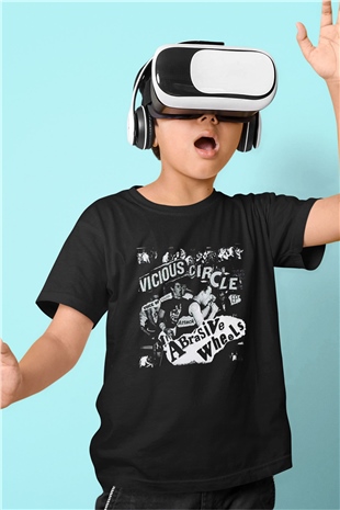 Abrasive Wheels Baskılı Unisex Siyah Çocuk Tişört - Tshirt