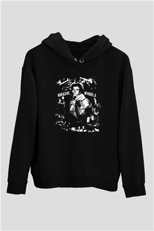 Abrasive Wheels Baskılı Unisex Siyah Hoodie