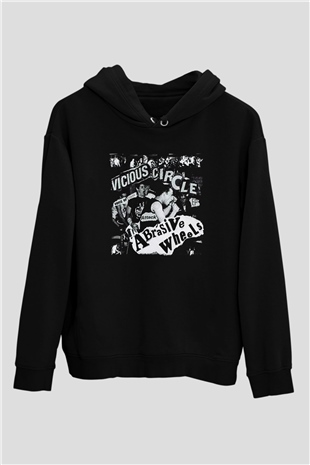 Abrasive Wheels Baskılı Unisex Siyah Hoodie