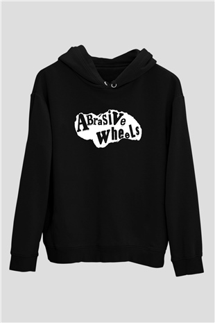 Abrasive Wheels Baskılı Unisex Siyah Hoodie