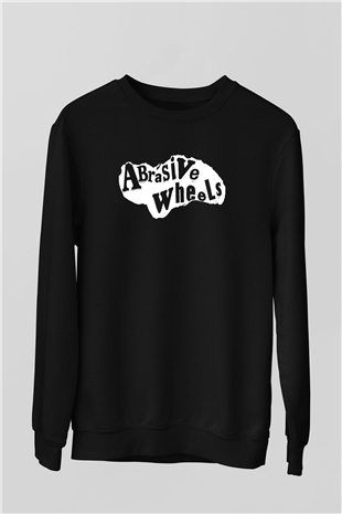 Abrasive Wheels Baskılı Unisex Siyah Sweatshirt
