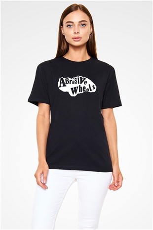 Abrasive Wheels Baskılı Unisex Siyah Tişört - Tshirt