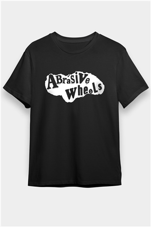 Abrasive Wheels Baskılı Unisex Siyah Tişört - Tshirt