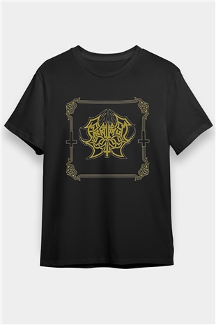 Abruptum Baskılı Unisex Siyah Tişört - Tshirt