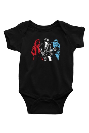 AC DC Angus Young Baskılı Siyah Bebek Body - Zıbın
