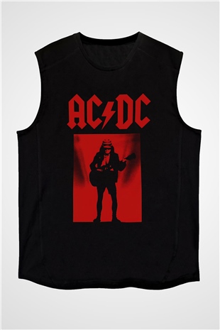 AC DC Angus Young Siyah Unisex Kolsuz Tişört