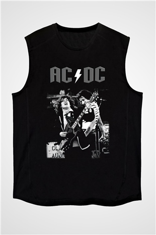 AC DC Angus Young Siyah Unisex Kolsuz Tişört