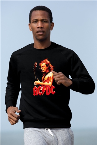AC DC Angus Young Siyah Unisex Sweatshirt