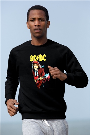 AC DC Angus Young Siyah Unisex Sweatshirt