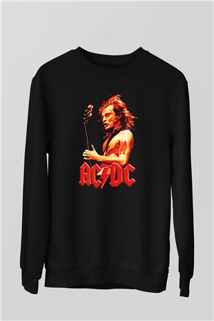 AC DC Angus Young Siyah Unisex Sweatshirt