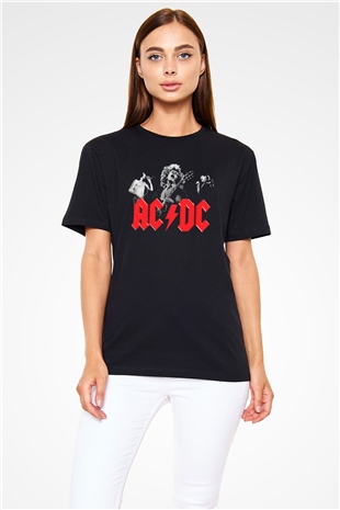 AC DC Angus Young Siyah Unisex Tişört T-Shirt - TişörtFabrikası