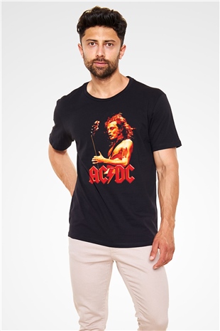 AC DC Angus Young Siyah Unisex Tişört T-Shirt - TişörtFabrikası