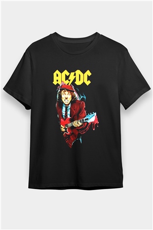 AC DC Angus Young Siyah Unisex Tişört T-Shirt - TişörtFabrikası