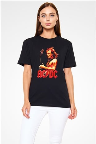 AC DC Angus Young Siyah Unisex Tişört T-Shirt - TişörtFabrikası