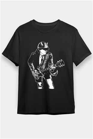AC DC Angus Young Siyah Unisex Tişört T-Shirt - TişörtFabrikası