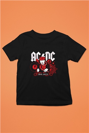 ACDC Baskılı Unisex Siyah Çocuk Tişört