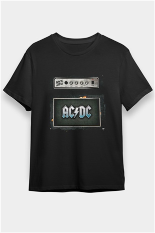 ACDC Baskılı Unisex Siyah Tişört