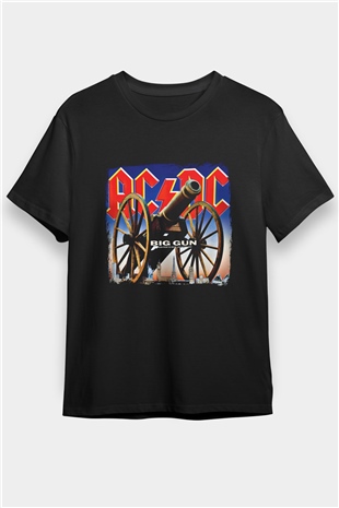 ACDC Baskılı Unisex Siyah Tişört