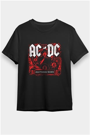 ACDC Baskılı Unisex Siyah Tişört