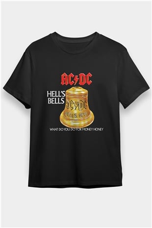 ACDC Baskılı Unisex Siyah Tişört