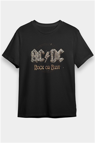 ACDC Baskılı Unisex Siyah Tişört