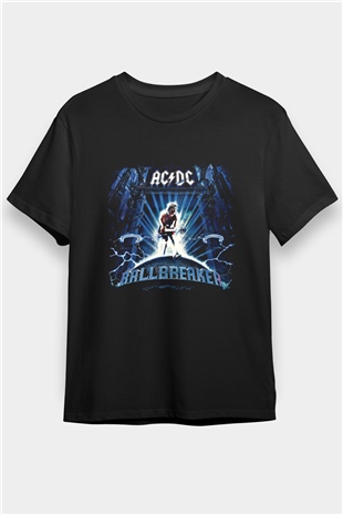 ACDC Baskılı Unisex Siyah Tişört