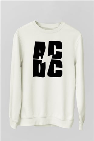 AC DC Beyaz Unisex Sweatshirt
