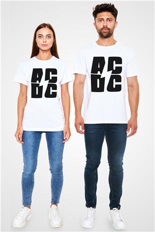 AC DC Beyaz Unisex Tişört T-Shirt - TişörtFabrikası