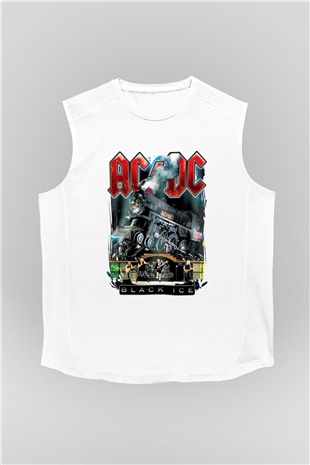 AC DC Black Ice Beyaz Unisex Kolsuz Tişört