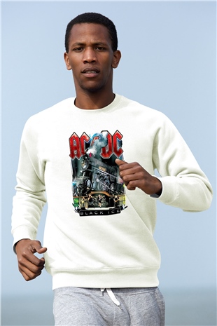 AC DC Black Ice Beyaz Unisex Sweatshirt