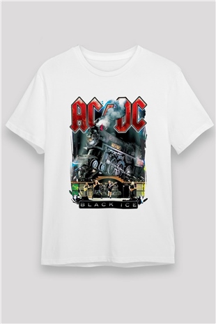AC DC Black Ice Beyaz Unisex Tişört T-Shirt - TişörtFabrikası