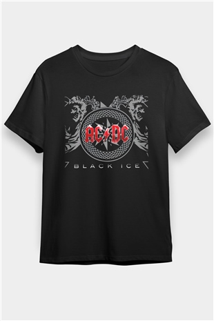 AC DC Black Ice Siyah Unisex Tişört T-Shirt - TişörtFabrikası