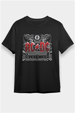 AC DC Black Ice Siyah Unisex Tişört T-Shirt - TişörtFabrikası