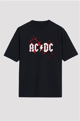 AC DC Blood Siyah Unisex Oversize Tişört T-Shirt