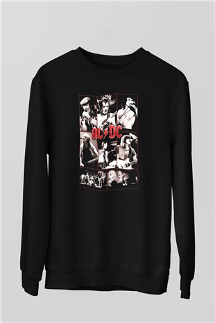 AC DC Brian Johnson Angus Young Siyah Unisex Sweatshirt