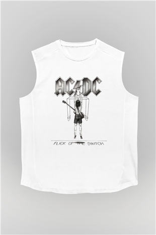 AC DC Flick Of The Switch Beyaz Unisex Kolsuz Tişört