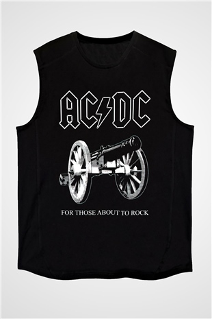 AC DC For Those About To Rock Siyah Unisex Kolsuz Tişört