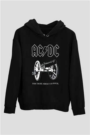AC DC For Those About To Rock Siyah Unisex Hoodie