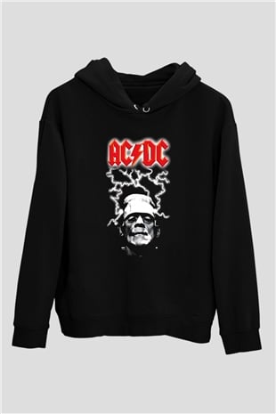 AC DC Frankenstein Thunderbolt Siyah Unisex Hoodie
