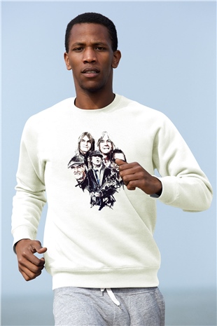 AC DC Group Beyaz Unisex Sweatshirt