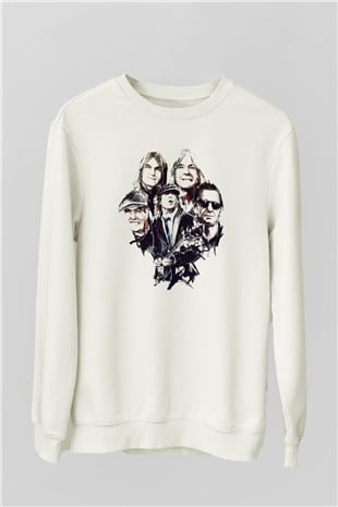 AC DC Group Beyaz Unisex Sweatshirt
