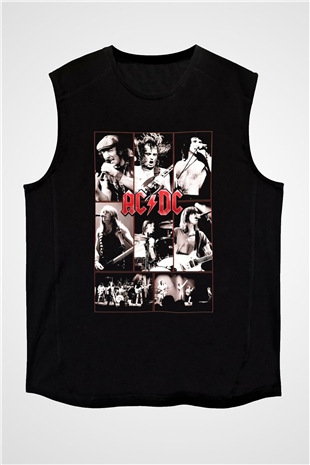 AC DC Group Concert Siyah Unisex Kolsuz Tişört