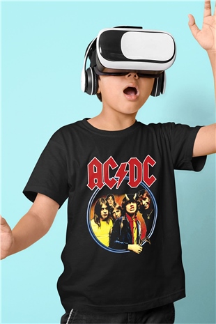 AC DC Highway To Hell Baskılı Siyah Unisex Çocuk Tişört