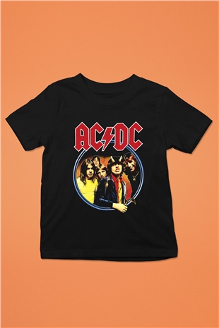 AC DC Highway To Hell Baskılı Siyah Unisex Çocuk Tişört