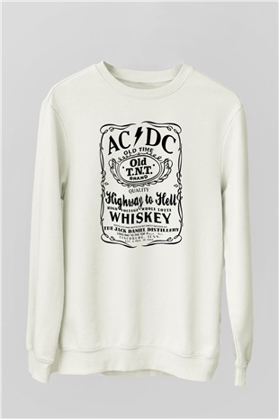 AC DC Highway To Hell Beyaz Unisex Sweatshirt