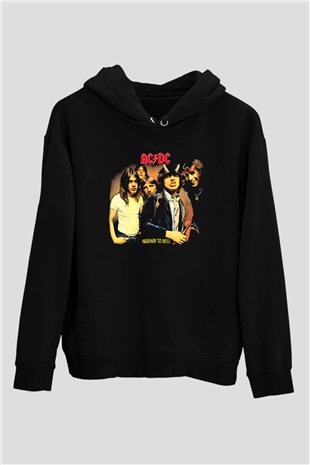 AC DC Highway To Hell Siyah Unisex Hoodie